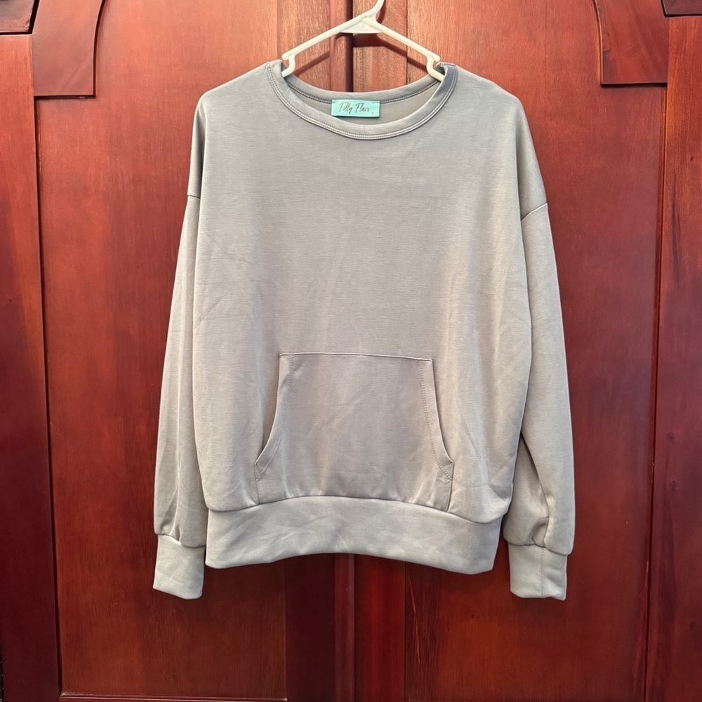 Really Soft Filly Flair Stylish Gray Sweatshirt Modal Blend Size Small